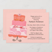 Invitation à la douche nuptiale de gâteau tendance (Devant / Derrière)