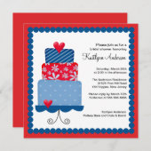 Invitation à la douche nuptiale de gâteau tendance (Devant / Derrière)