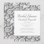 Invitation à la douche nuptiale de Grey Paisley (Devant / Derrière)