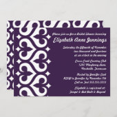 Invitation à la douche nuptiale de Heart Fleur de  (Devant / Derrière)