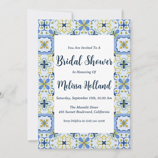 invitation à la douche nuptiale de la côte amalfit (Devant)