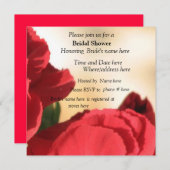Invitation à la douche nuptiale de la Flore rouge (Devant / Derrière)