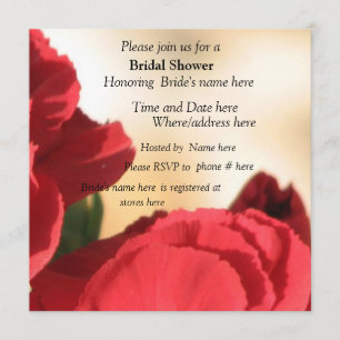 Invitation à la douche nuptiale de la Flore rouge