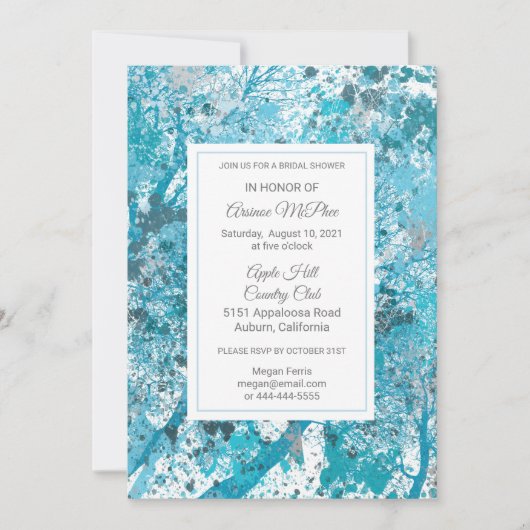 Invitation à la douche nuptiale de la forêt bleue (Devant)