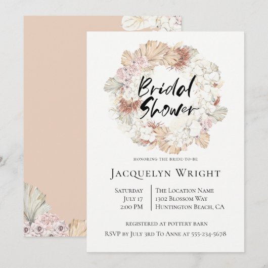 Invitation à la douche nuptiale de la jungle russe (Devant / Derrière)