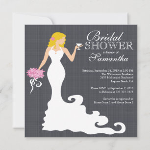 Invitation à la douche nuptiale de la mariée de Bl