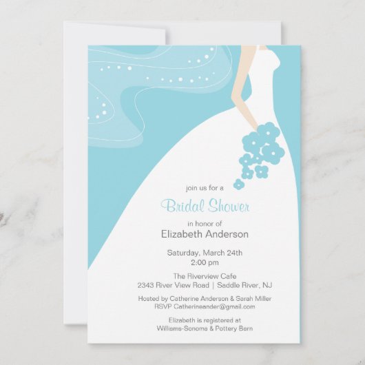 Invitation à la douche nuptiale de la mariée graci (Devant)
