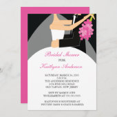 Invitation à la douche nuptiale de la mariée noire (Devant / Derrière)