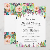 Invitation à la douche nuptiale de la Mint Floral (Devant / Derrière)