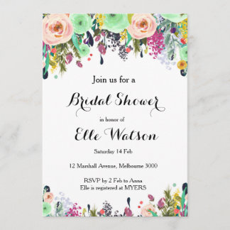 Invitation à la douche nuptiale de la Mint Floral