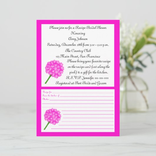 Invitation à la douche nuptiale de la recette - Ca (Debout devant)