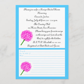Invitation à la douche nuptiale de la recette - Ca