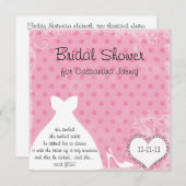 Invitation à la douche nuptiale de la robe de mari (Devant / Derrière)