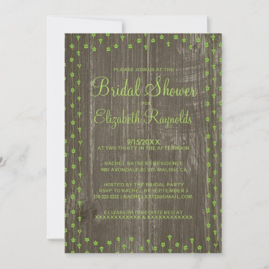 Invitation à la douche nuptiale de la Russie verte (Devant)