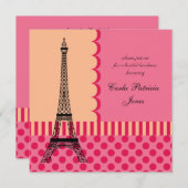 Invitation à la douche nuptiale de la Tour Eiffel (Devant / Derrière)
