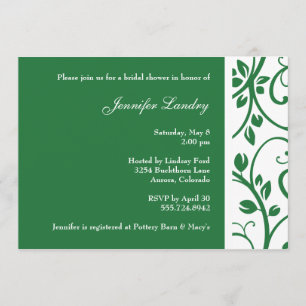 Invitation à la douche nuptiale de la vigne floral