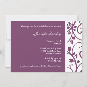 Invitation à la douche nuptiale de la vigne floral