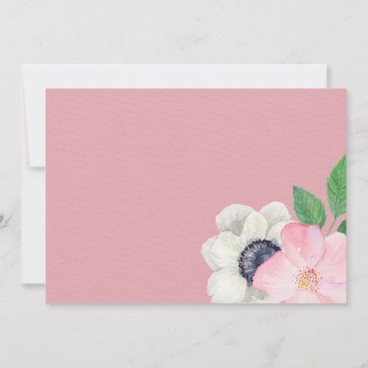 Invitation à la douche nuptiale de l'anémone flora (Dos)