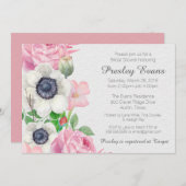 Invitation à la douche nuptiale de l'anémone flora (Devant / Derrière)