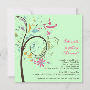 Invitation à la douche nuptiale de l'arbre fleuri 