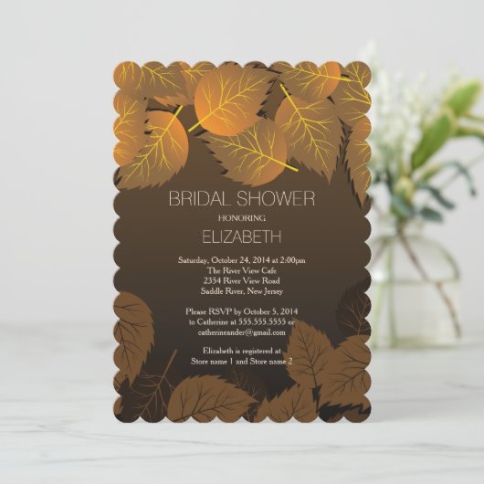 Invitation à la douche nuptiale de l'automne moder (Debout devant)