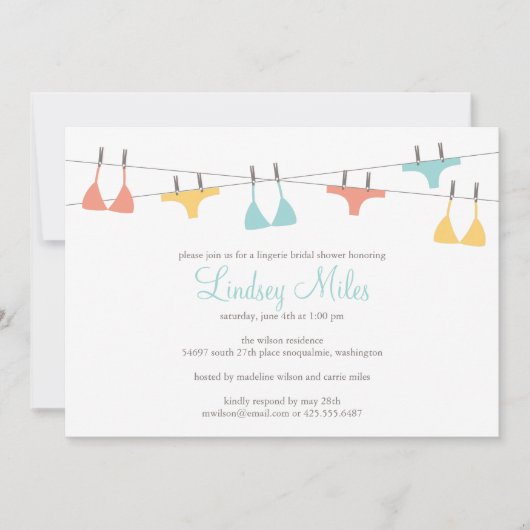 Invitation à la douche nuptiale de Lingerie (Devant)