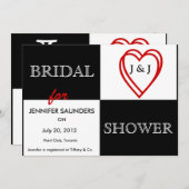 Invitation à la douche nuptiale de LOVE Hearts (Devant / Derrière)