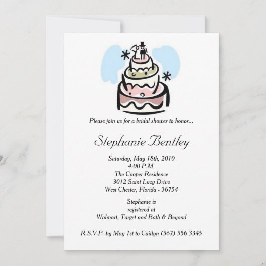 Invitation à la douche nuptiale de Mariage Whimsic (Devant)