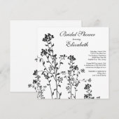 Invitation à la douche nuptiale de mood Floral Bla (Devant / Derrière)