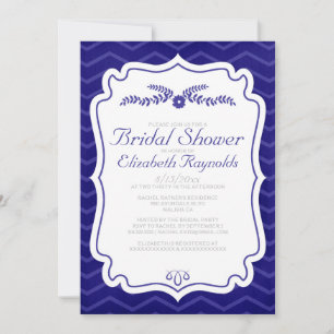 Invitation à la douche nuptiale de Navy Blue Chevr