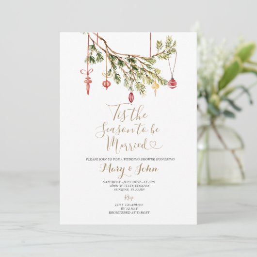 Invitation à la douche nuptiale de Noël (Debout devant)