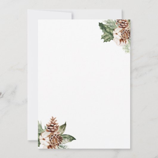 Invitation à la douche nuptiale de Noël (Dos)