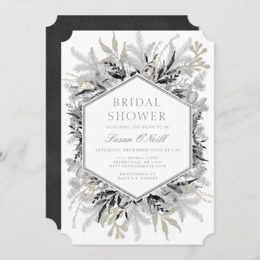 Invitation à la douche nuptiale de Noël (Devant / Derrière)
