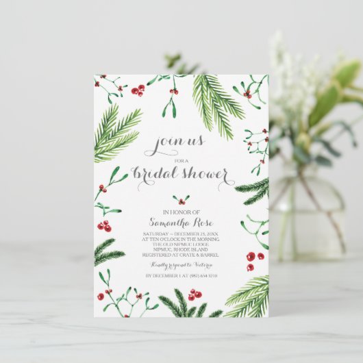 Invitation à la douche nuptiale de Noël (Debout devant)