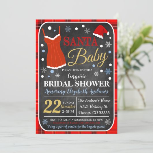 Invitation à la douche nuptiale de Noël (Debout devant)