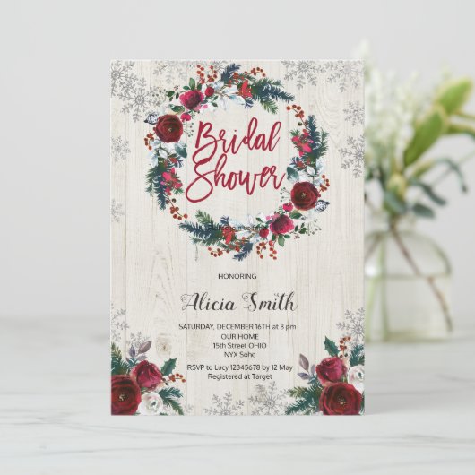 Invitation à la douche nuptiale de Noël (Debout devant)