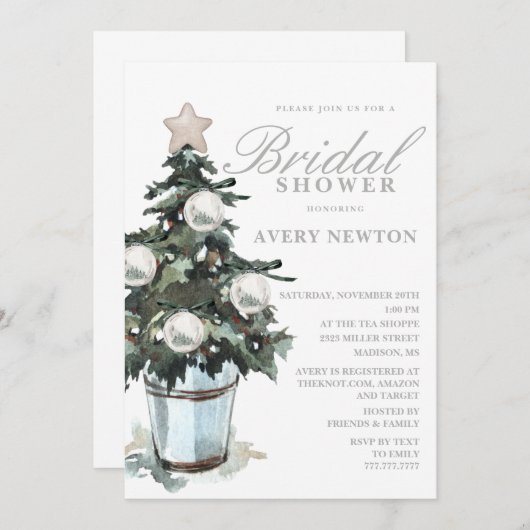 Invitation à la douche nuptiale de Noël (Devant / Derrière)