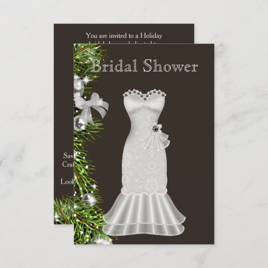 Invitation à la douche nuptiale de Noël (Devant / Derrière)