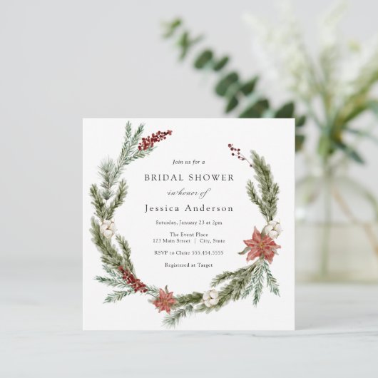 Invitation à la douche nuptiale de Noël (Debout devant)