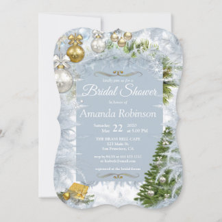 Invitation à la douche nuptiale de Noël blanc