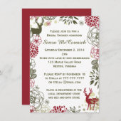 Invitation à la douche nuptiale de Noël de Reindee (Devant / Derrière)