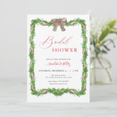 Invitation à la douche nuptiale de Noël Plaid Bow (Debout devant)