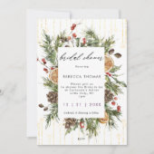 invitation à la douche nuptiale de noël rustique (Devant)