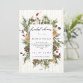 invitation à la douche nuptiale de noël rustique (Debout devant)