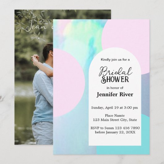 Invitation à la douche nuptiale de Opal Gemstone B (Devant / Derrière)