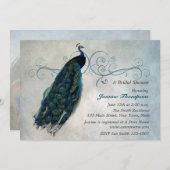 Invitation à la douche nuptiale de Pacock (Devant / Derrière)