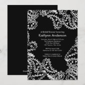 Invitation à la douche nuptiale de Paisley Blanc e (Devant / Derrière)
