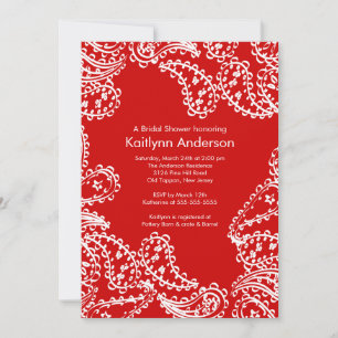 Invitation à la douche nuptiale de Paisley Rouge b