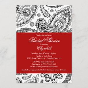 Invitation à la douche nuptiale de Paisley Rouge e