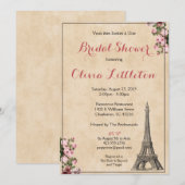 Invitation à la douche nuptiale de Paris - Floral  (Devant / Derrière)